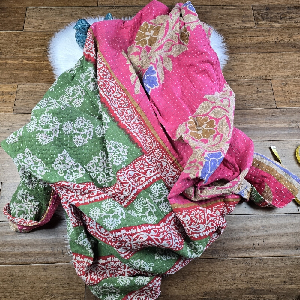 Kantha Quilted Blanket 55×85 - Picture 11 of 16